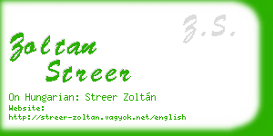zoltan streer business card